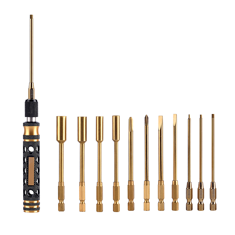 Rc Hobby Electric Screwdriver - 12-delige schroevendraaierset RC reparatie gereedschapskist zeskantbus