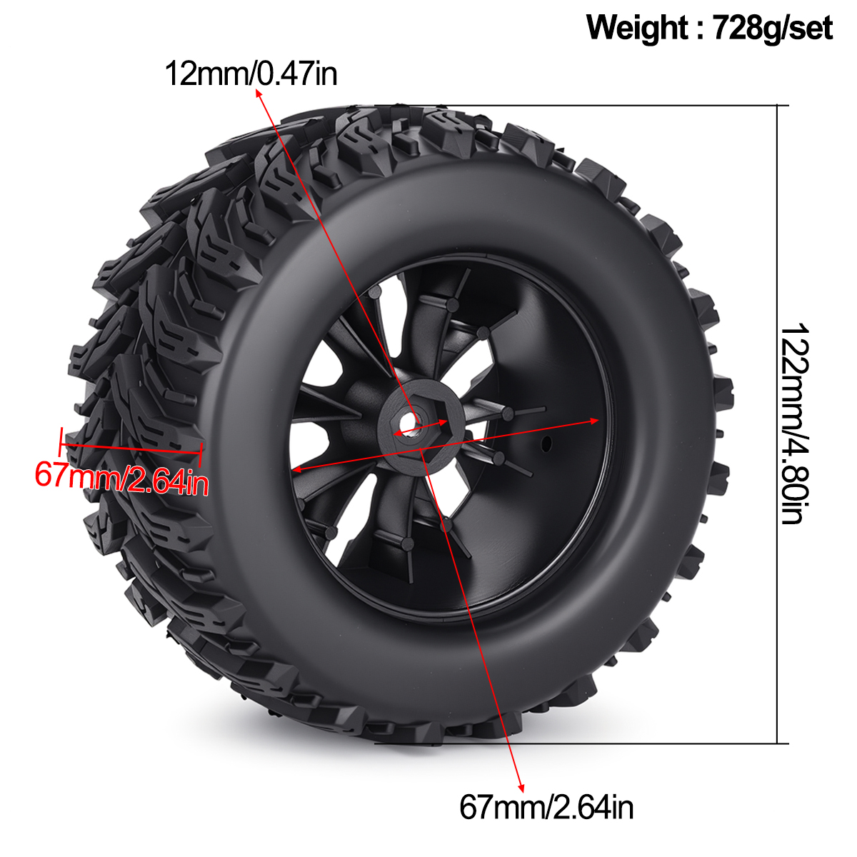 4 stuks 1/10 RC Monster Truck  - Rc Truck Monster recensie en prijs