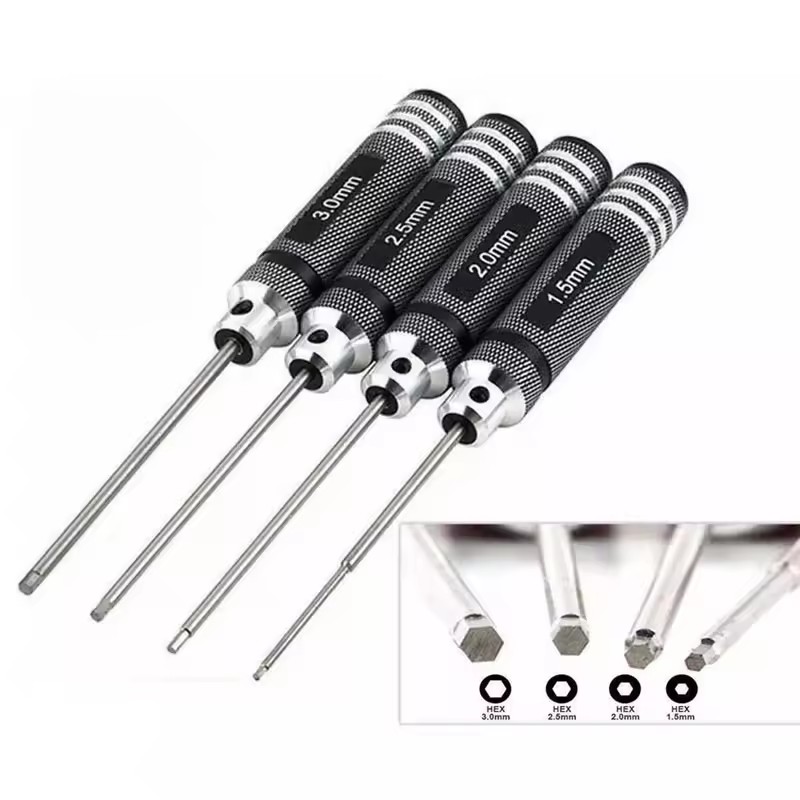 4 STUKS 1.5/2/2.5/3.0mm Zwart  - Rc Hobby Electric Screwdriver recensie en prijs
