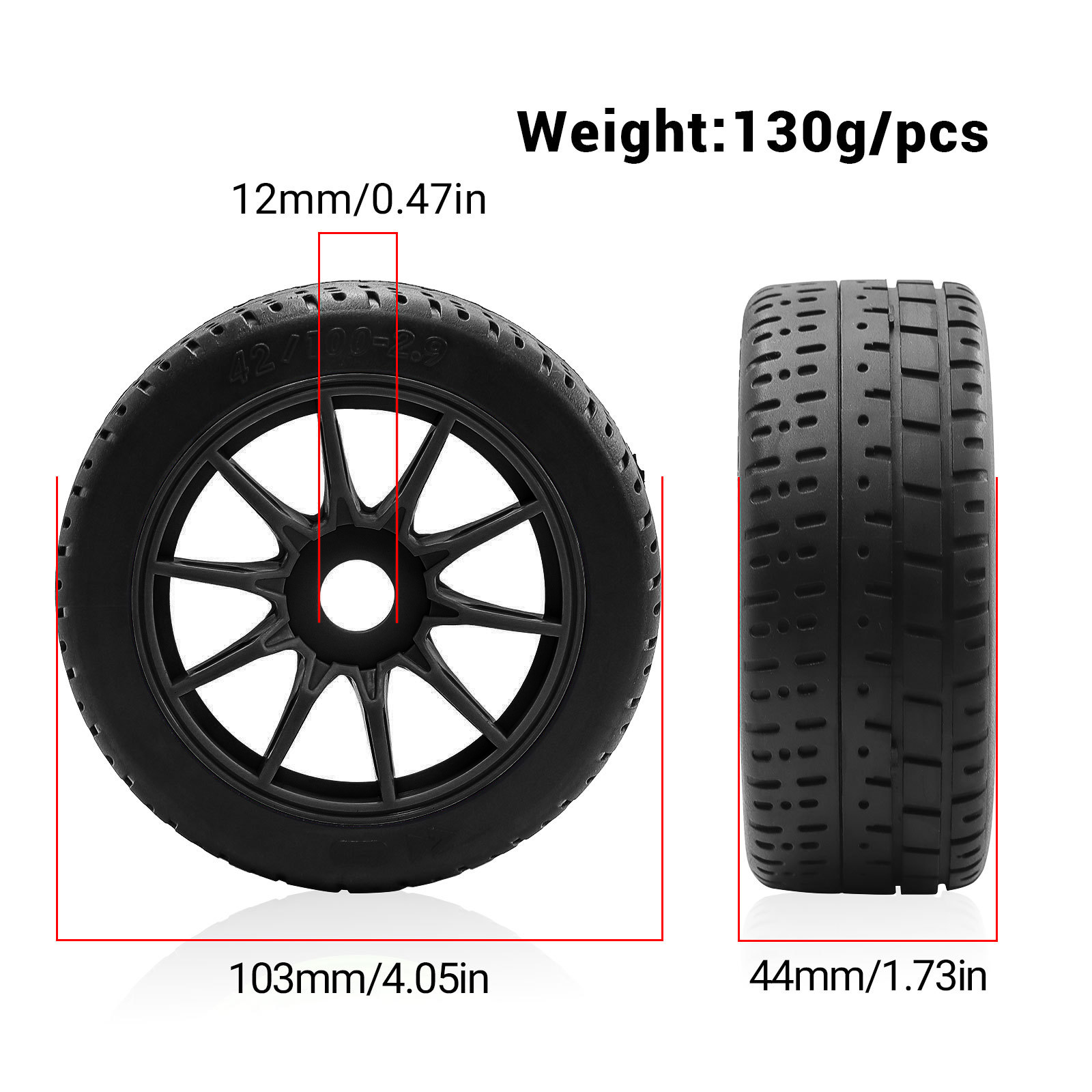4 stuks 100*44mm RC velgen & b - Rc Truck Monster recensie en prijs
